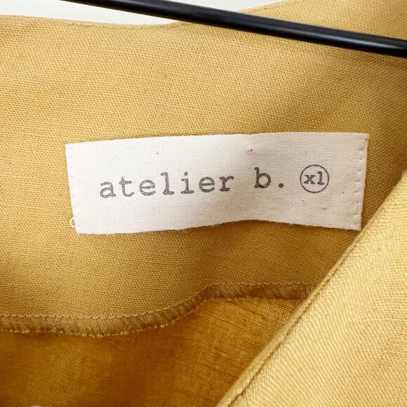 Atelier B. Linen Cotton A-Line Fit & Flare Mini Midi Sun Dress Summer Sundress - Picture 5 of 10